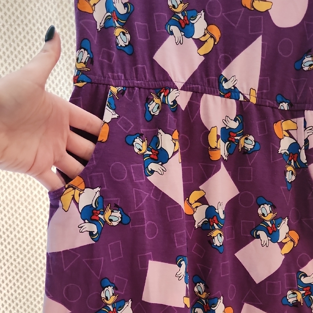 Girls LuLaRoe Purple Donald Print Dress - Picture 4 of 7